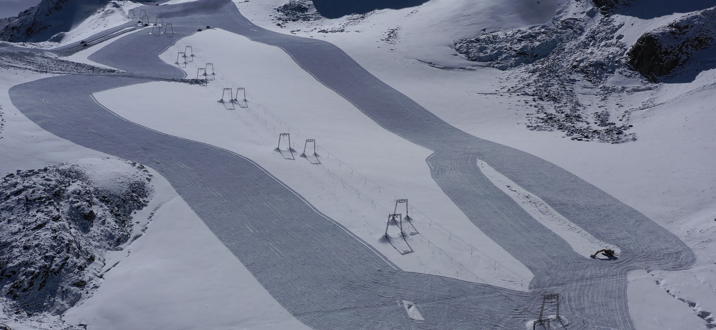 Múlt hétvégi kép a sípályák előkészítéséről - Fotó: feratel drónkamera