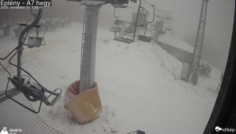 Időkép webkamera: Eplény kétszemélyes felvonó hegyállomása