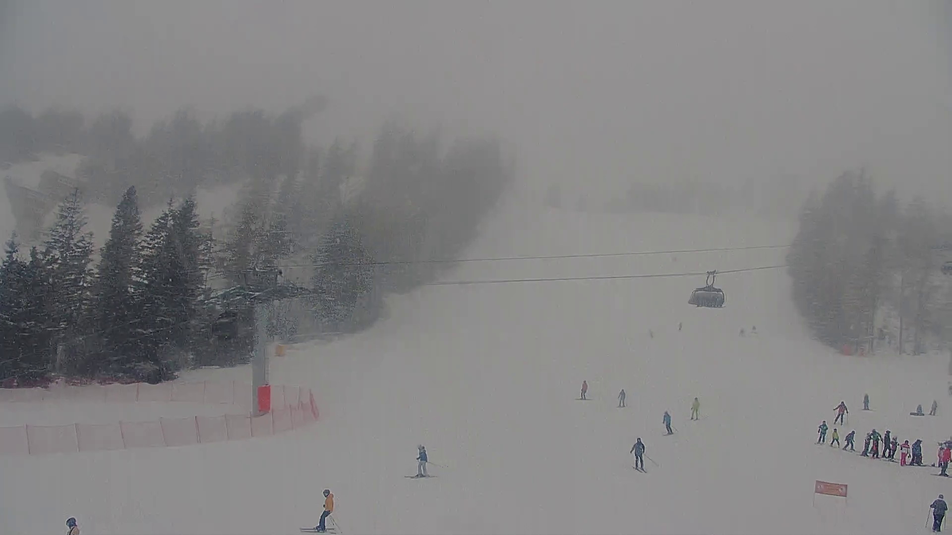 Mai webkamera a Csorbatónál, folyamatosan havazik