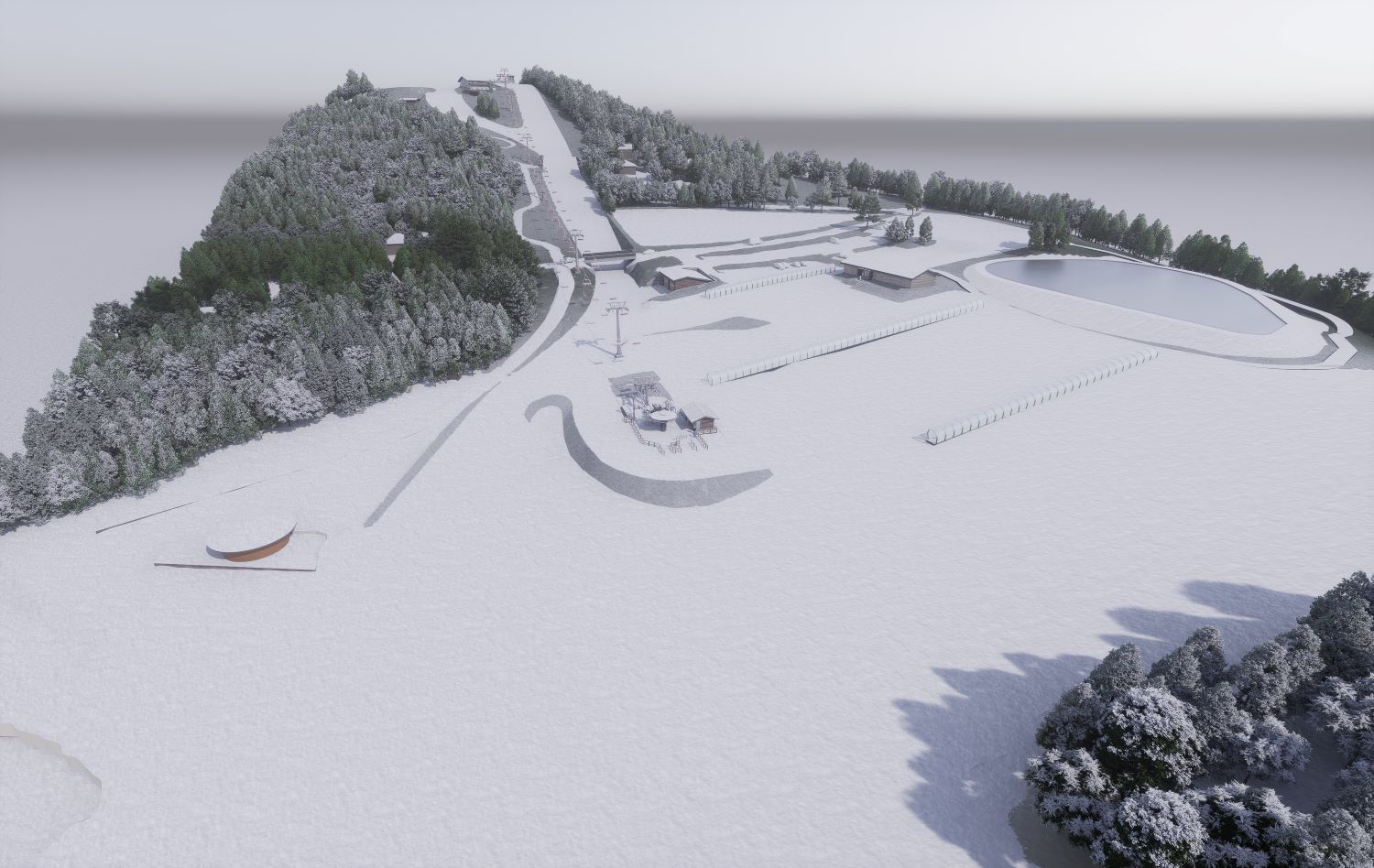 A Kúthegyi sípálya és az új síoktatópark látványterve | Kép: Mátraszentistváni Sípark