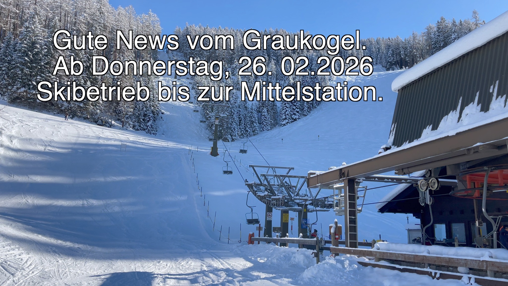 Hétvégén a felső részen, a középállomásig lehet síelni / Johann Kofler / Facebook