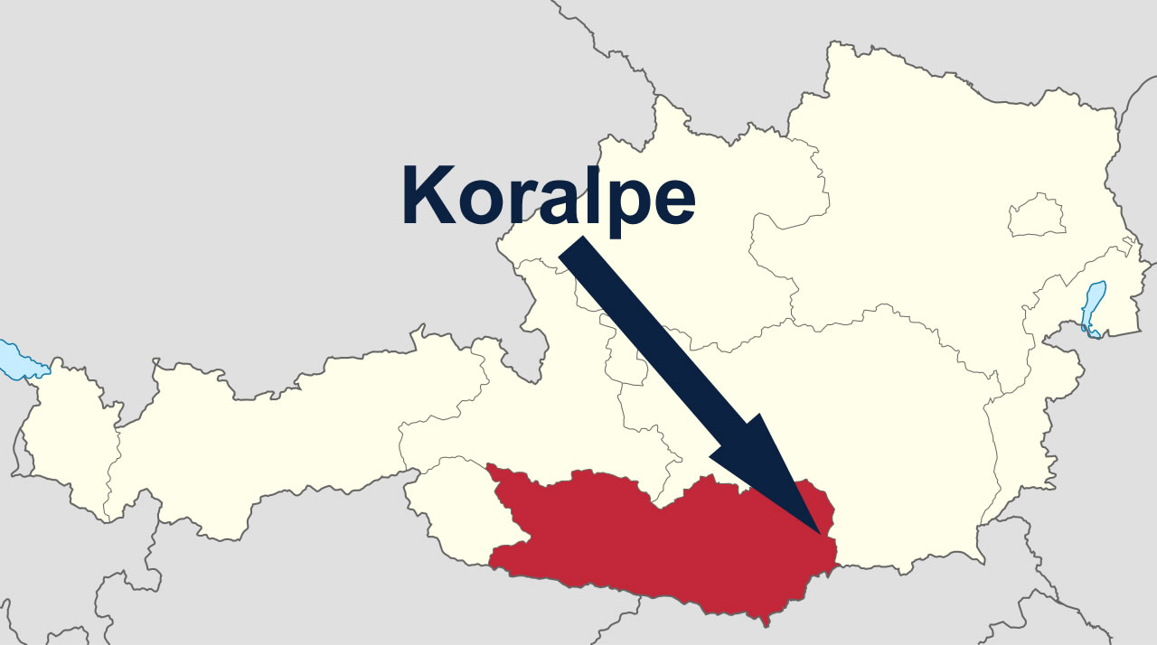 Koralpe Ausztria déli részén fekszik, a szlovén határ közelében