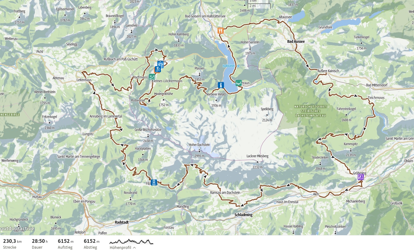 Térkép: dachsteinrunde.at