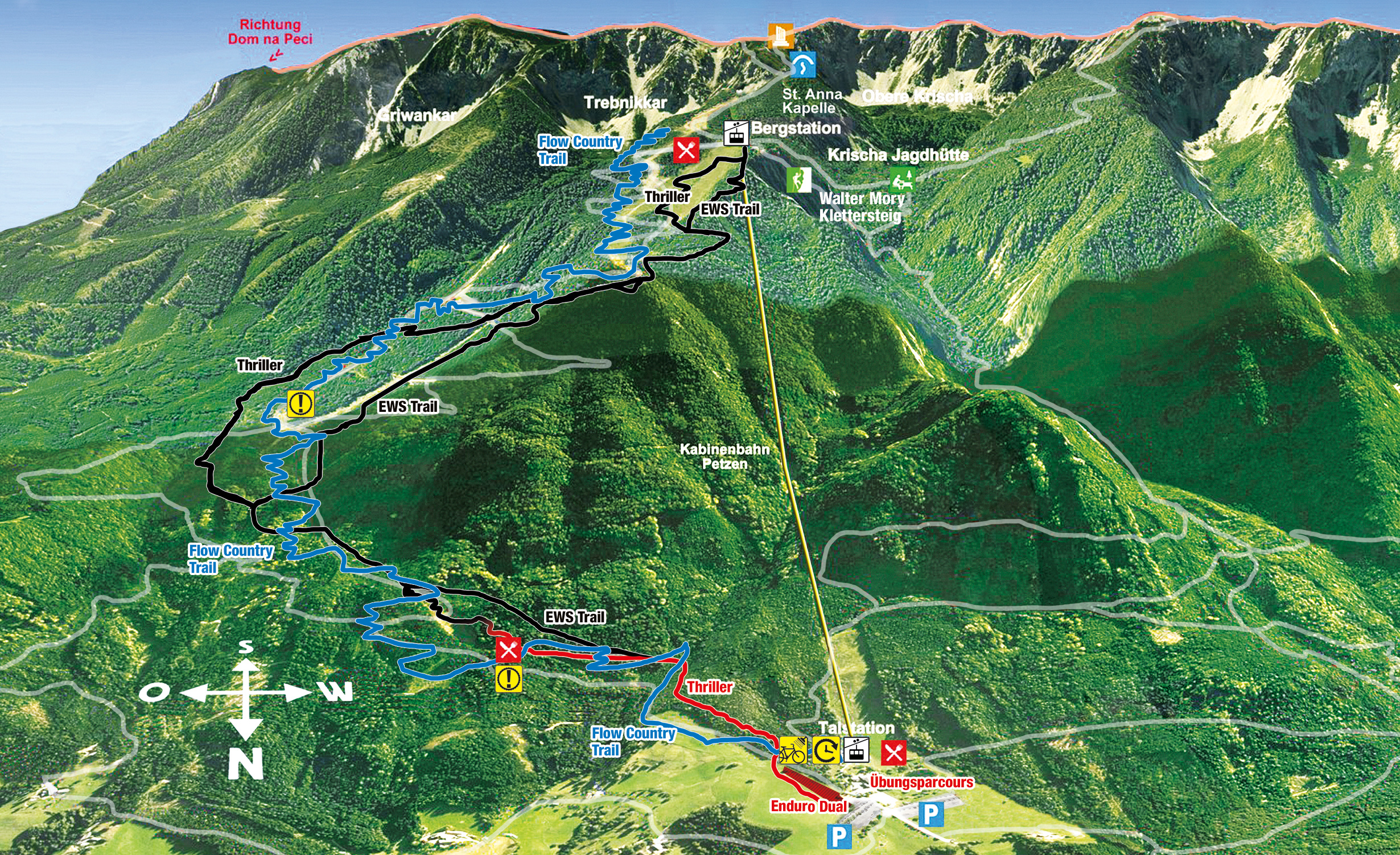 Downhill pályák a karintiai Petzenben