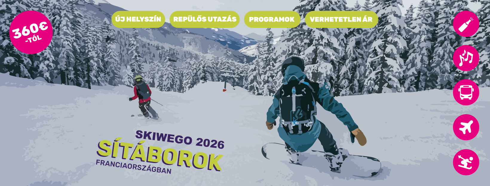 A jó hangulat, társaság és a sok hó is garantált Franciaországban!