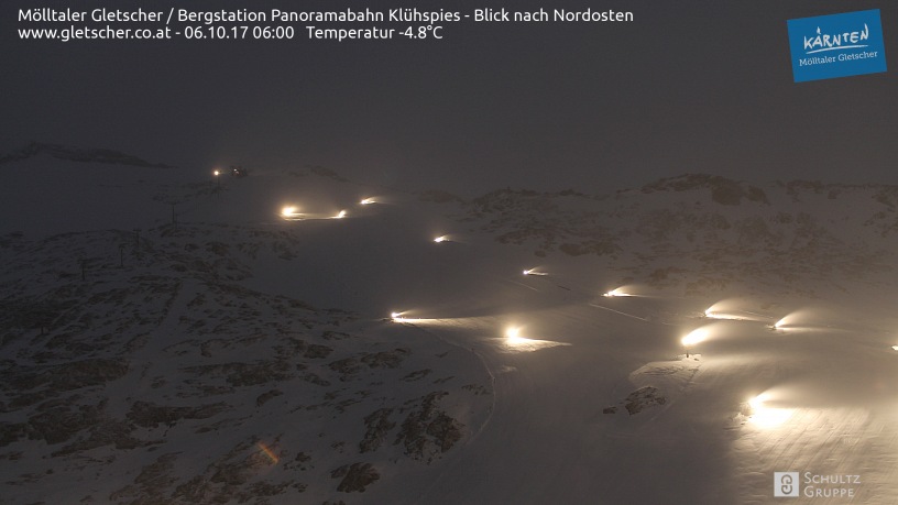 Hóágyúzás péntek hajnalban Mölltalon - Fotó: schultz webcam