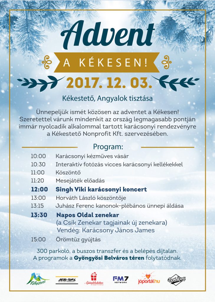 Az Advent Kékesen rendezvény idei programja