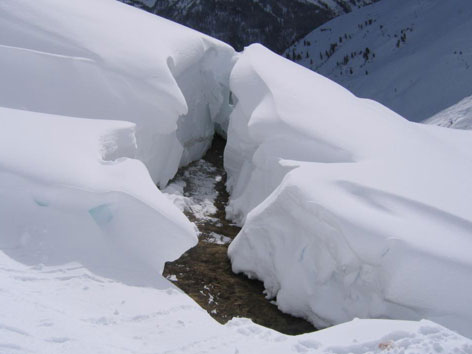 A hat évvel ezelőtti pályán kívüli eset színhelye közelről, jó időben. Kép: Alpinpolizei