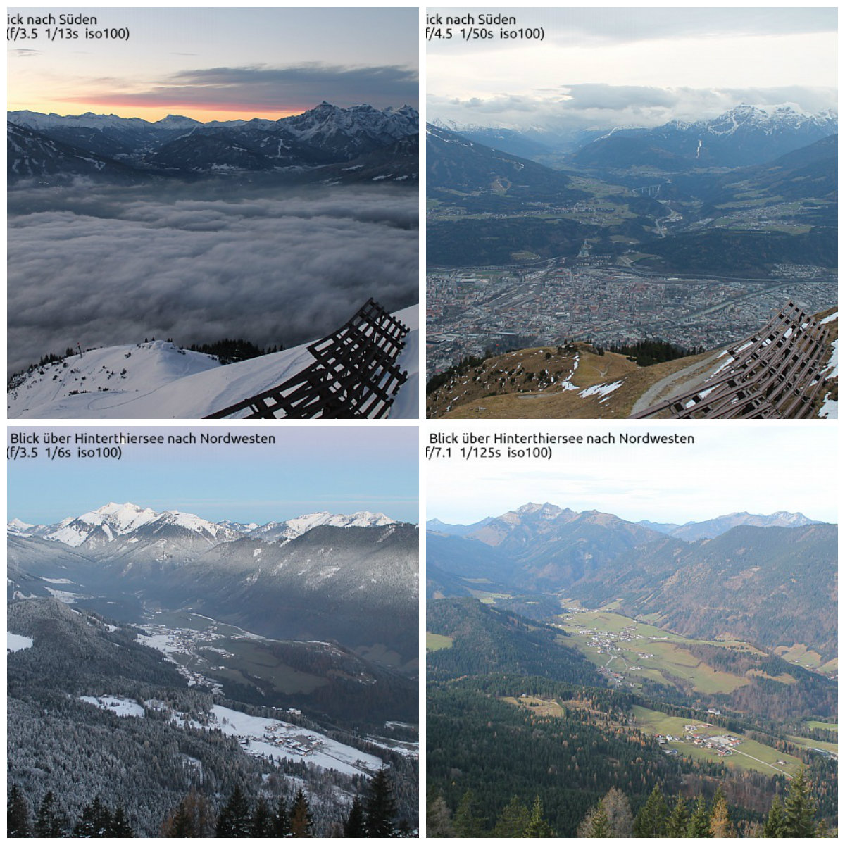 A tiroli Seegrube és Kufstein a múlt héten és ma