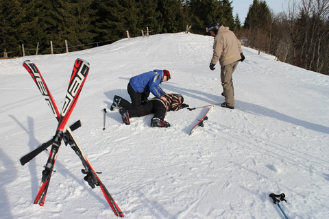 Baleset a sípályán