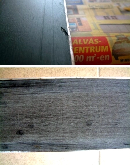 A síléc talpa waxolást igényel (ld. szürkés elszineződés)