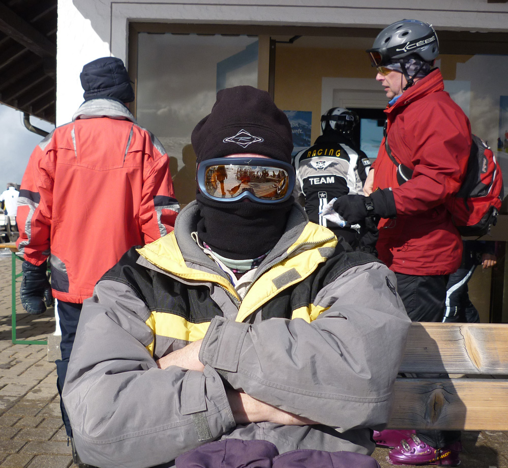 Ez én lennék. (Szerdán -15 fok volt erős széllel)