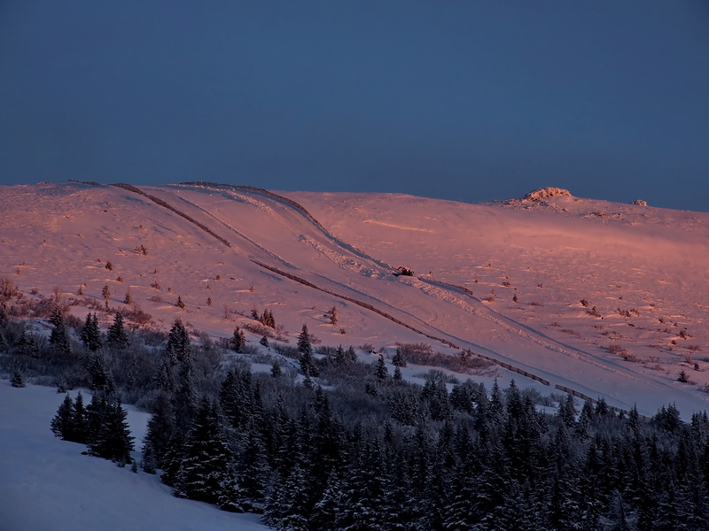 Ausztria, Koralpe, naplemente