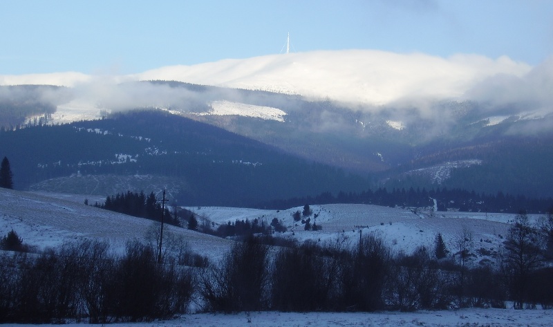 A Király-hegy hófelhőben. Ez ma is elmarad!