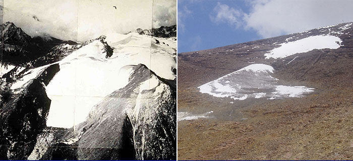 A bal oldali kép 1940-ben, a jobb oldali 2007-ben készült