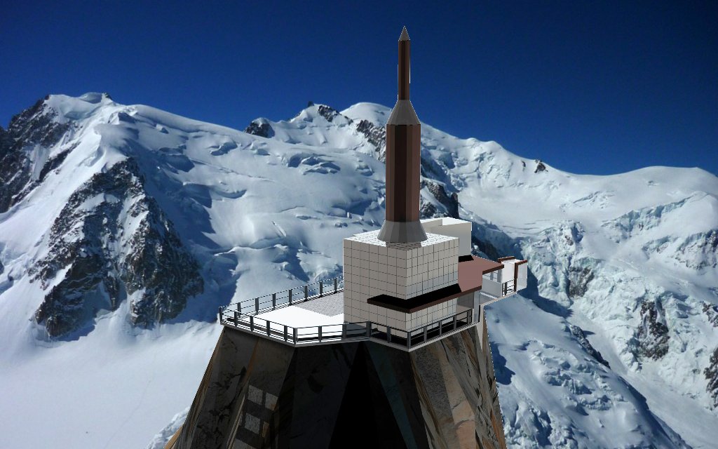 Látványterv az Aiguille du Midi teraszáról