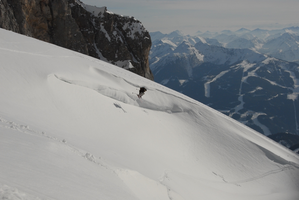 Edelgriess freeride, háttérben a Reiteralm pályái láthatóak
