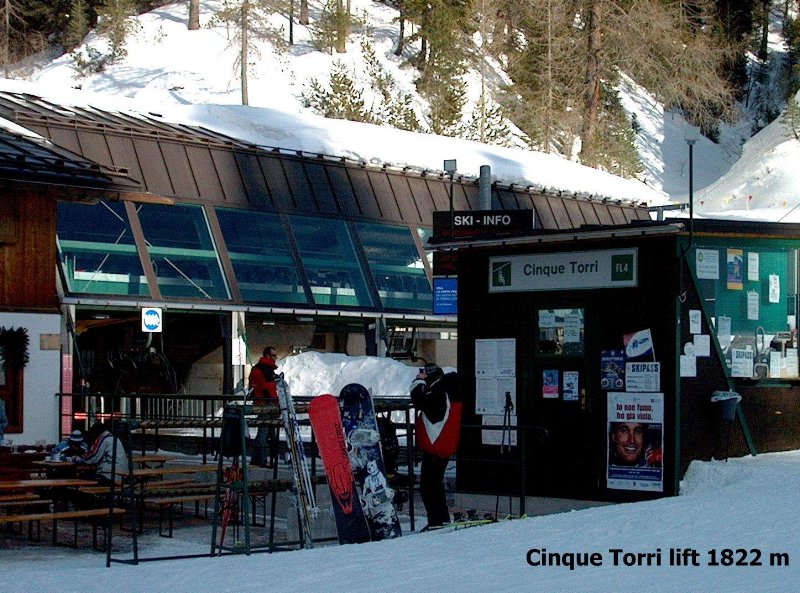 A "Nagy Háború"  emléktúra vége a Cinque Torri lift alsó parkolójában