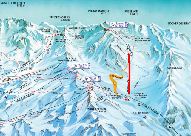 Orelle az új lift nyomvonala