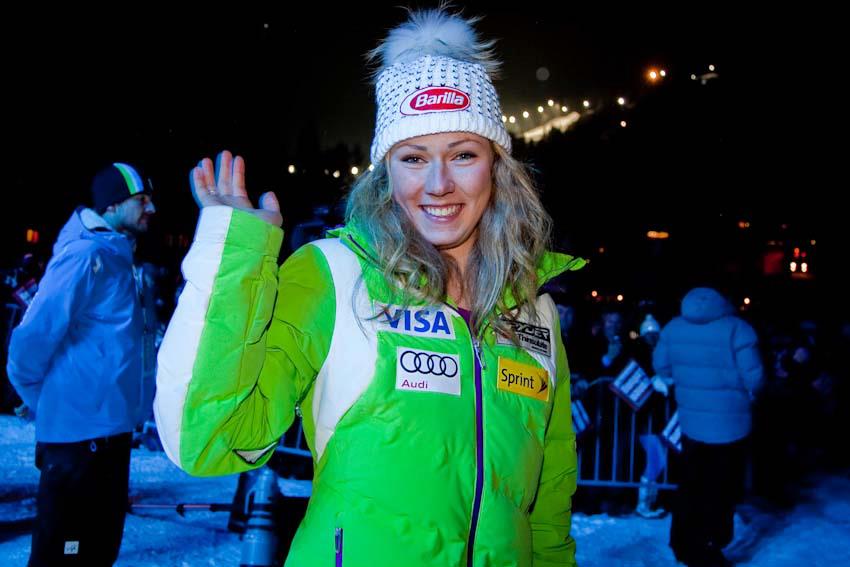 Mikaela Shiffrin a helyszínen