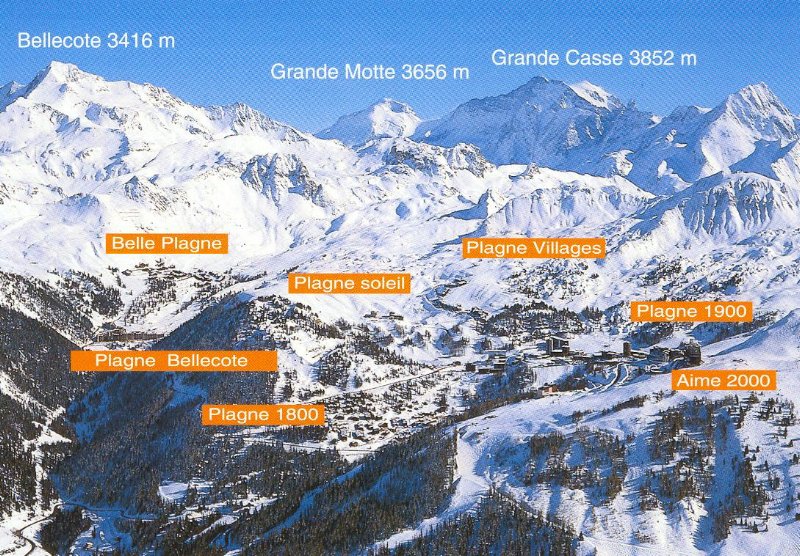 La Plagne településeinek elhelyezkedése