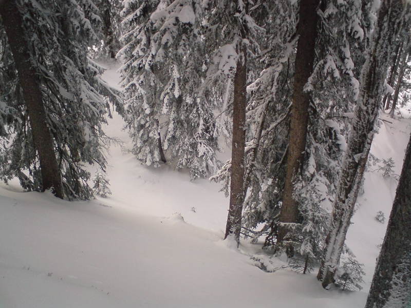 Alig 20 m-re a Dachegg felvonótól jobbra