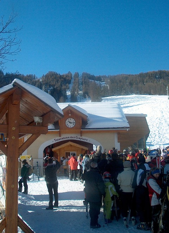 "Chauvet" lift, Pra Loup másik kabinos felvonója, a havazás utáni reggelen
