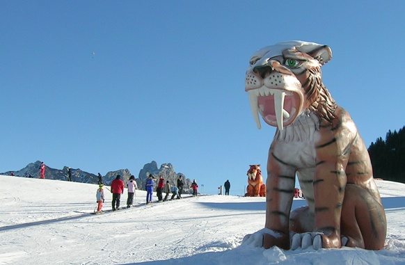 Jégkorszak témájú tanpálya a tiroli Tannheimben