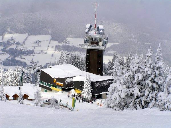 Planai kabinos lift felso állomása