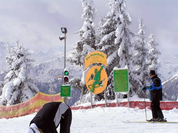 A szánkópálya induló pontja a Hochwurzen-en