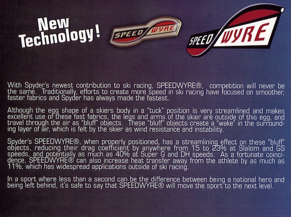 A Spyder 1994-ben kifejlesztett egyedülálló technikája radikálisan csökkentette a menetszél miatti ellenállást