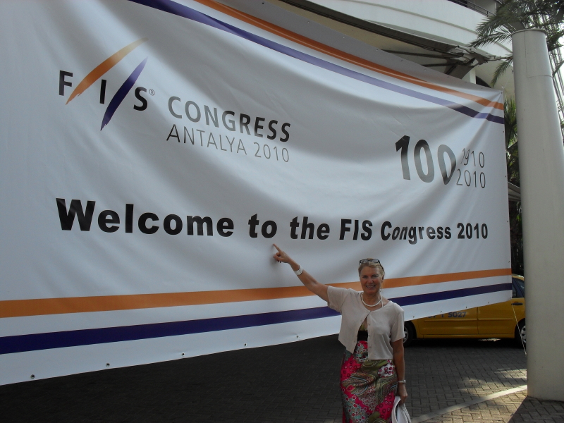 Dr. Wahlstab Sigrid (Sigi) a FIS 2010. évi konferenciáján Törökországban