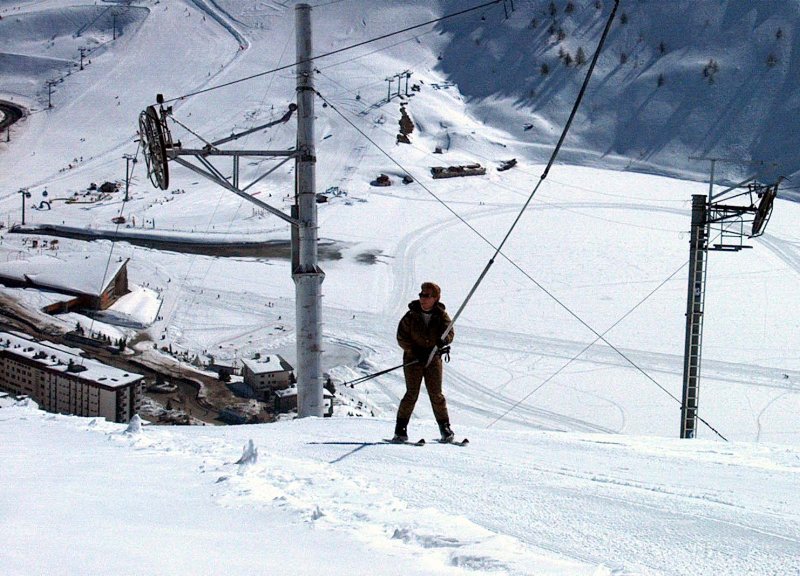Visszafelé "Tichot" tárcsás felvonóval
