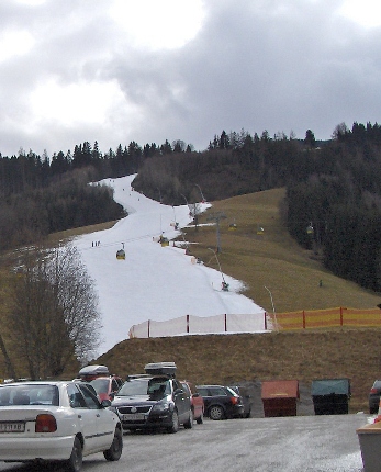 Sípálya műhóból - februári kép a Schladming régióból