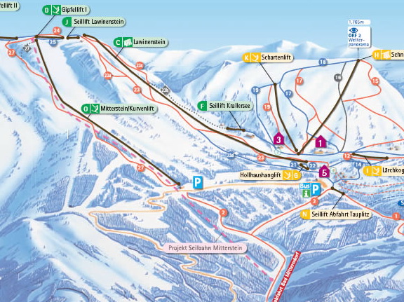 Szaggatott vonallal jelölve a tervezett kabinos nyomvonala