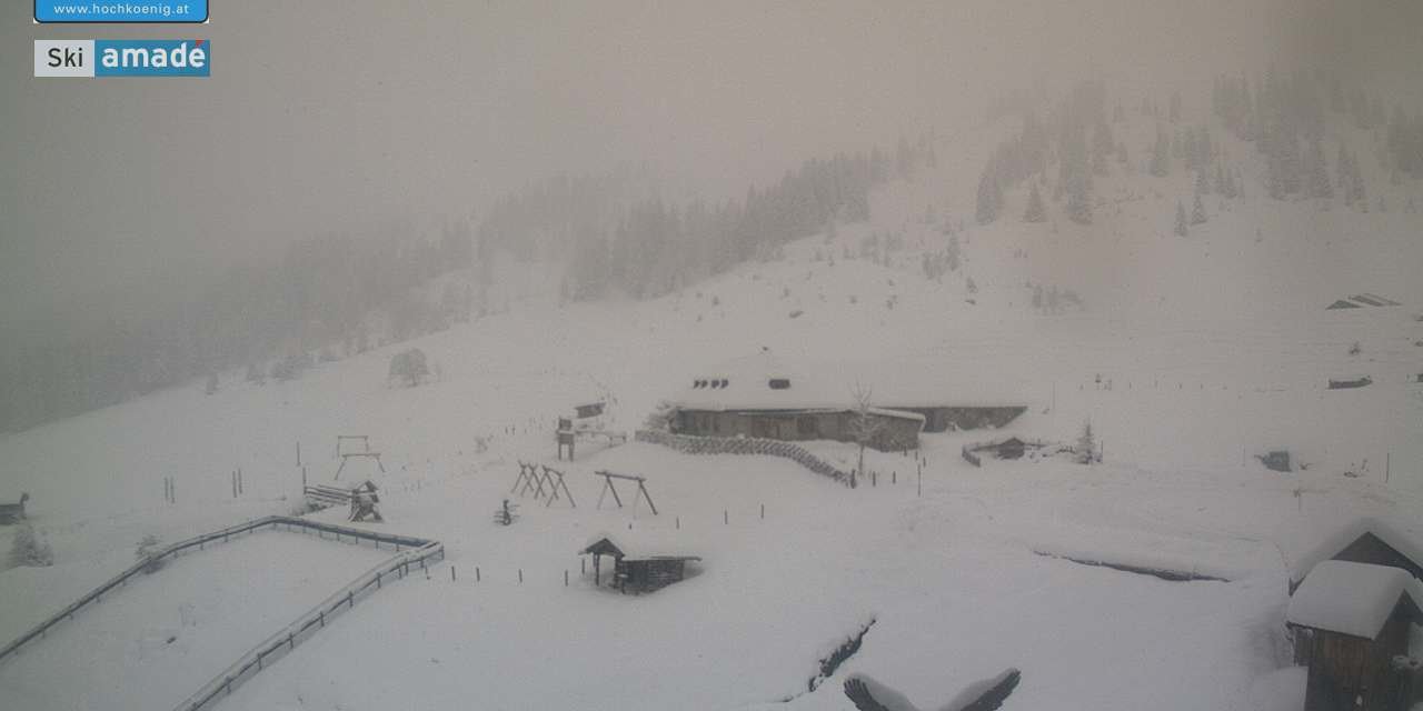 Hochkönigen is sok hó esett - fotó: webkamera