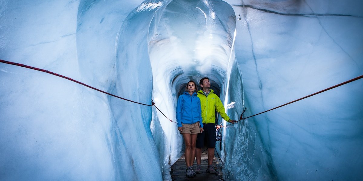Kaunertal: nyári program, felfrissülés a "gleccser belsejében"