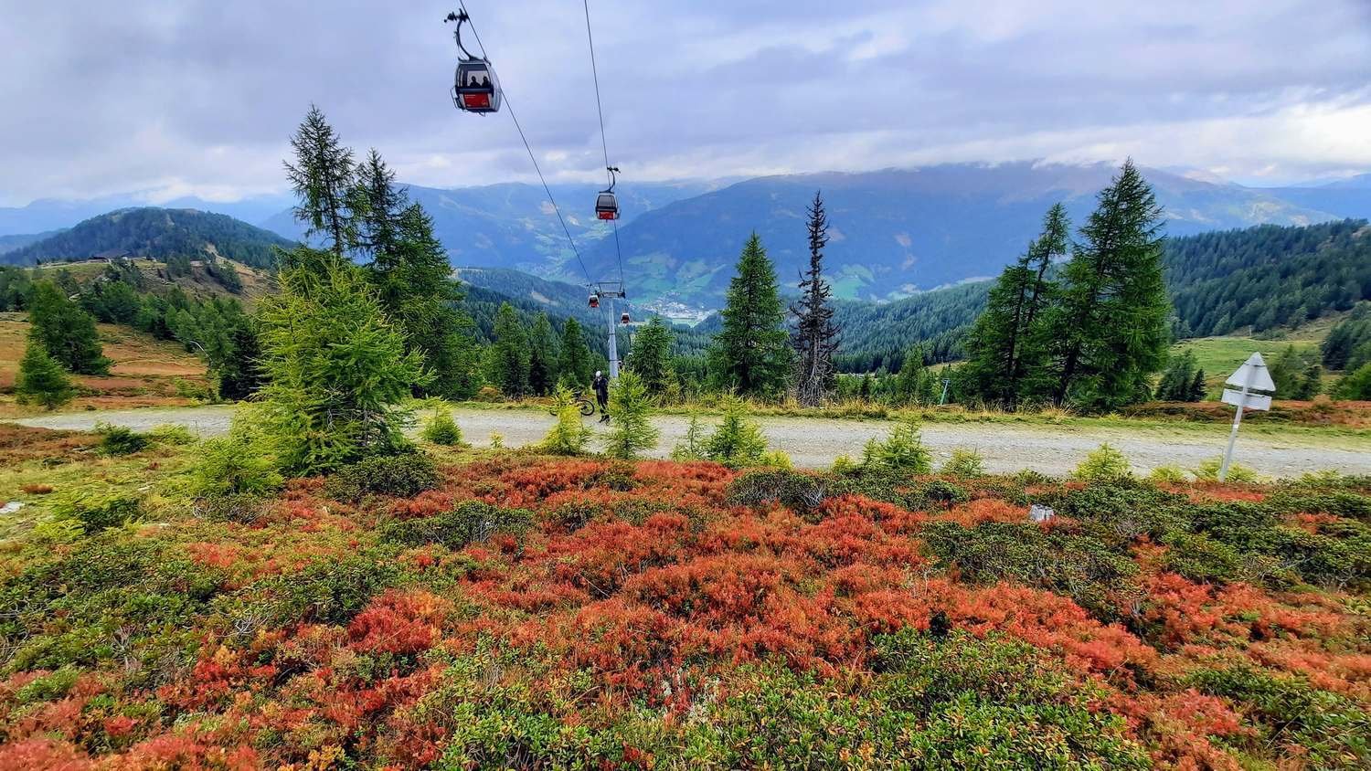 Az ősz színei BKK-ban - felettünk a Kaiserburg kabinos lift