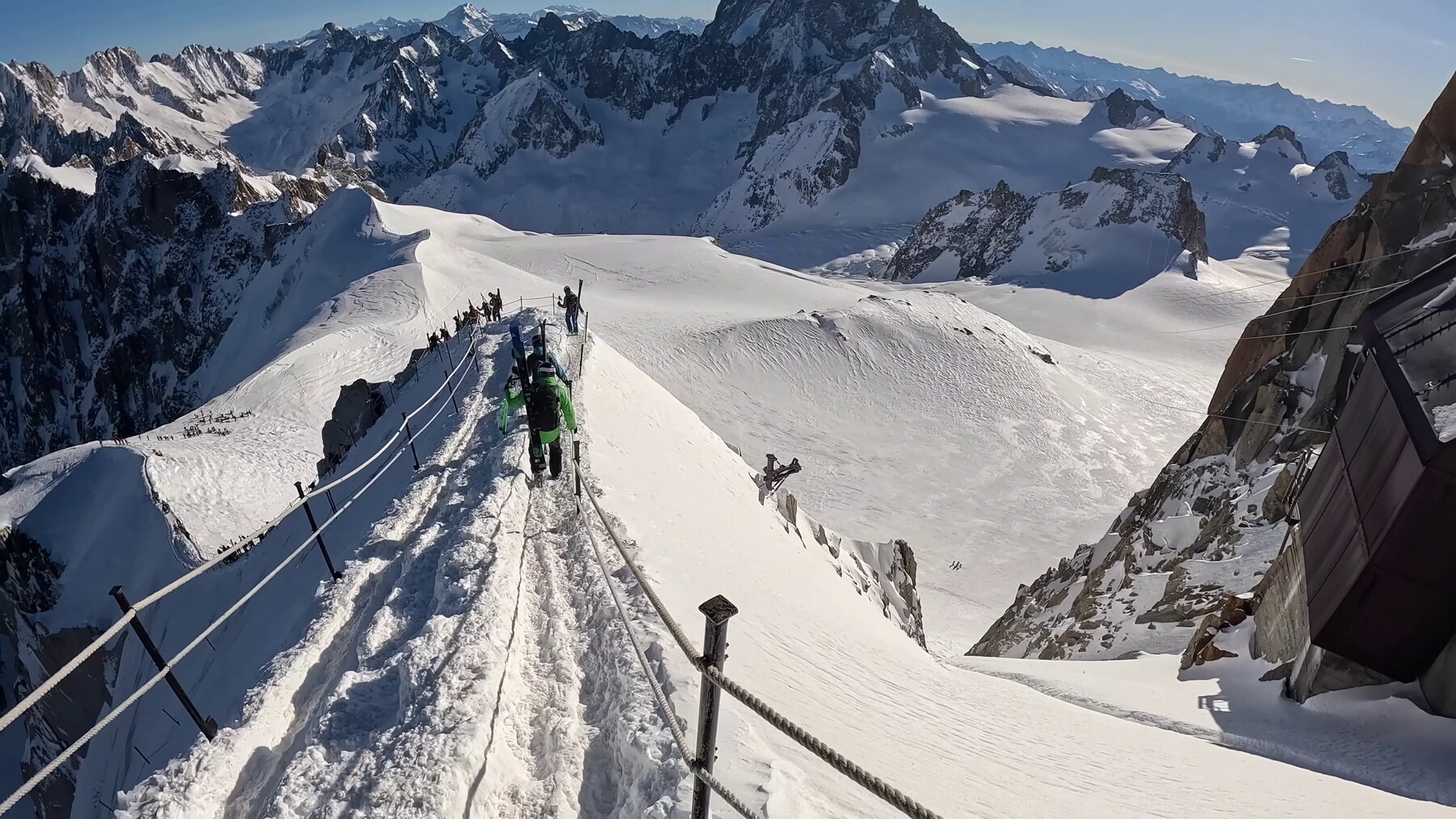 Az út a Vallée Blanche kezdetéhez