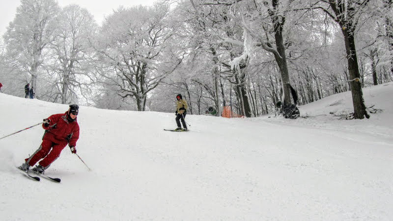 Síelők Dobogókőn