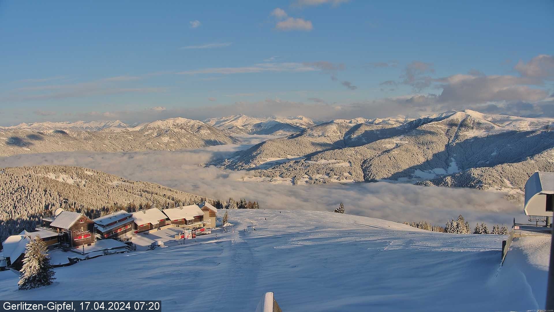 Akár januári látkép is lehetne, április 17. Gerlitzenen