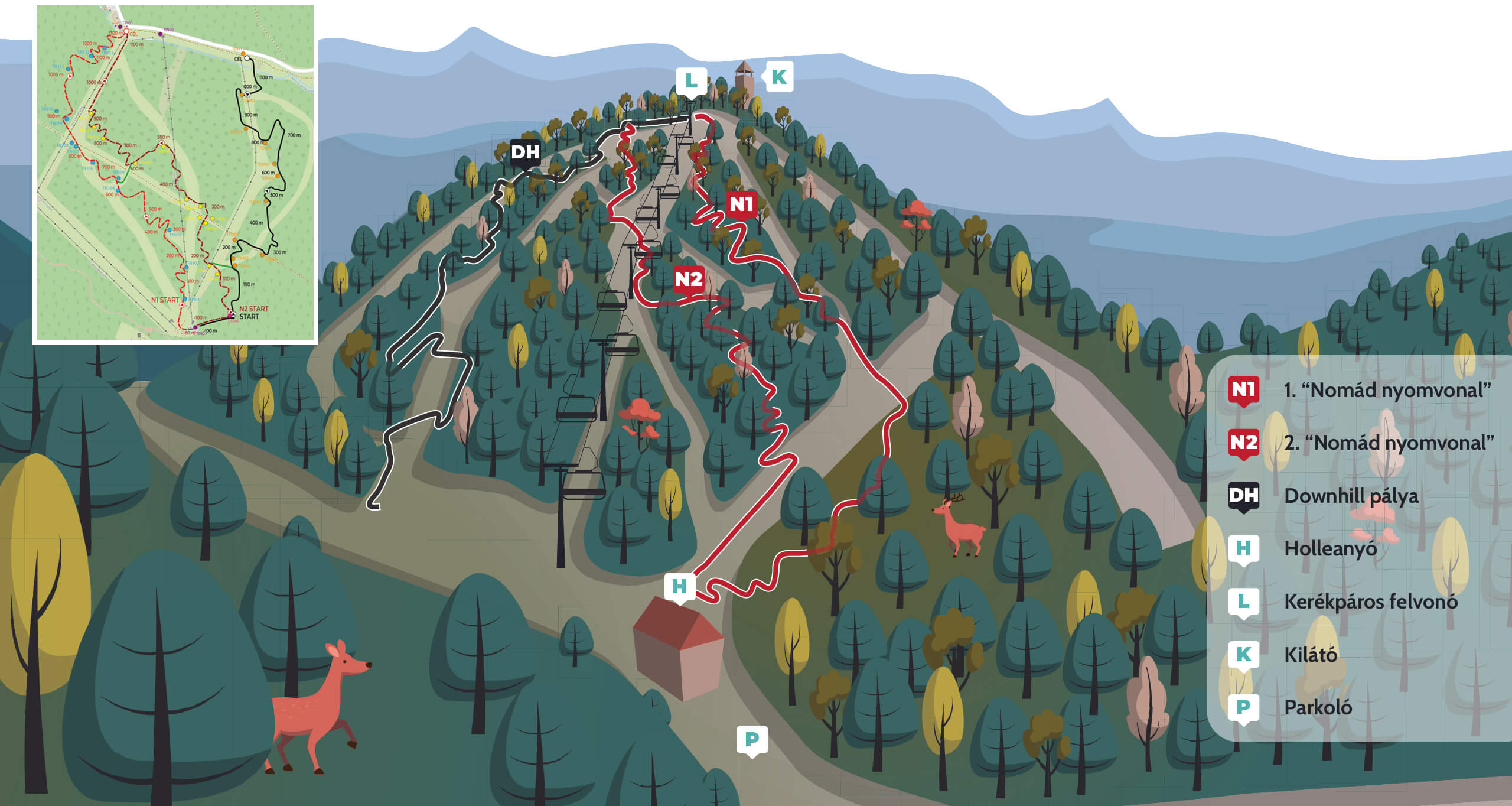 Hegyi kerékpáros térkép, Síaréna  Vibe Park 2023