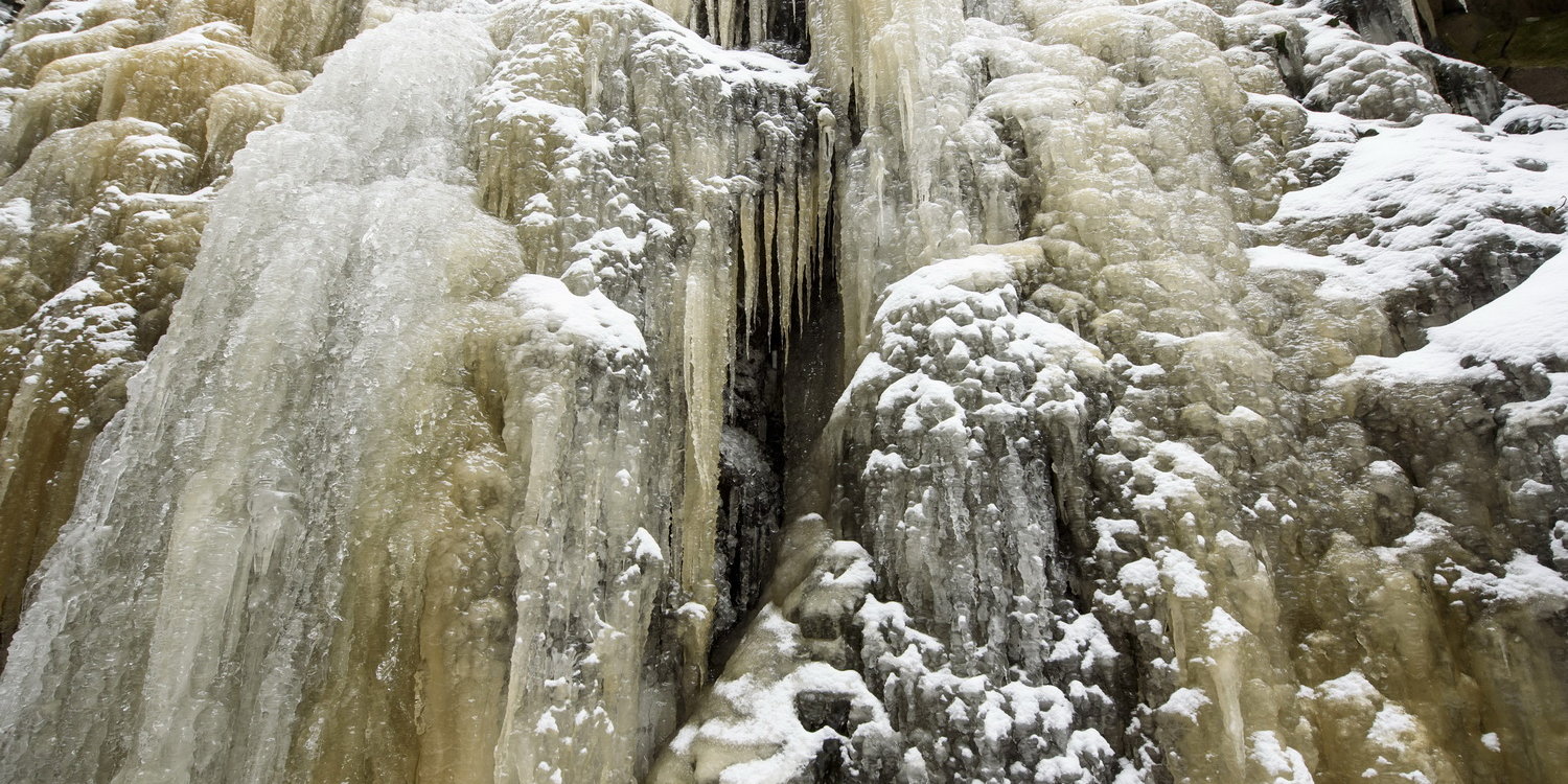 Jégalakzatok a Tarjánka-szurdokban Domoszló közelében 2018. március 3-án. MTI Fotó: Komka Péter