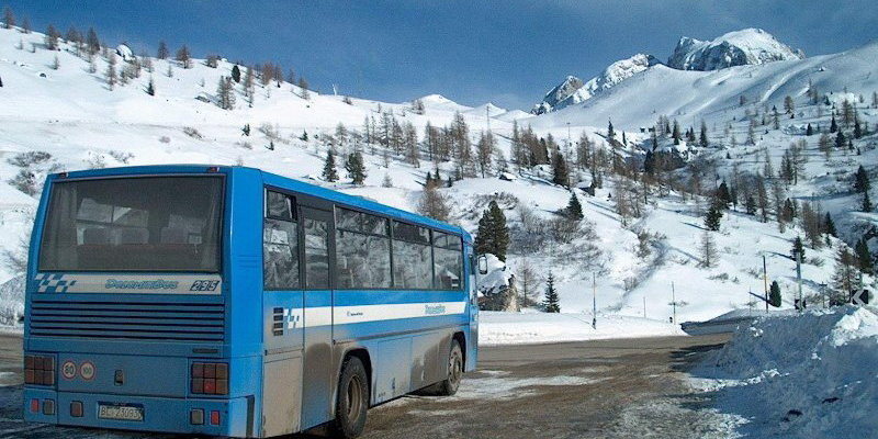 Csak illusztráció. Síbusz a Dolomitokban (Kép: peferenc olvasónk)