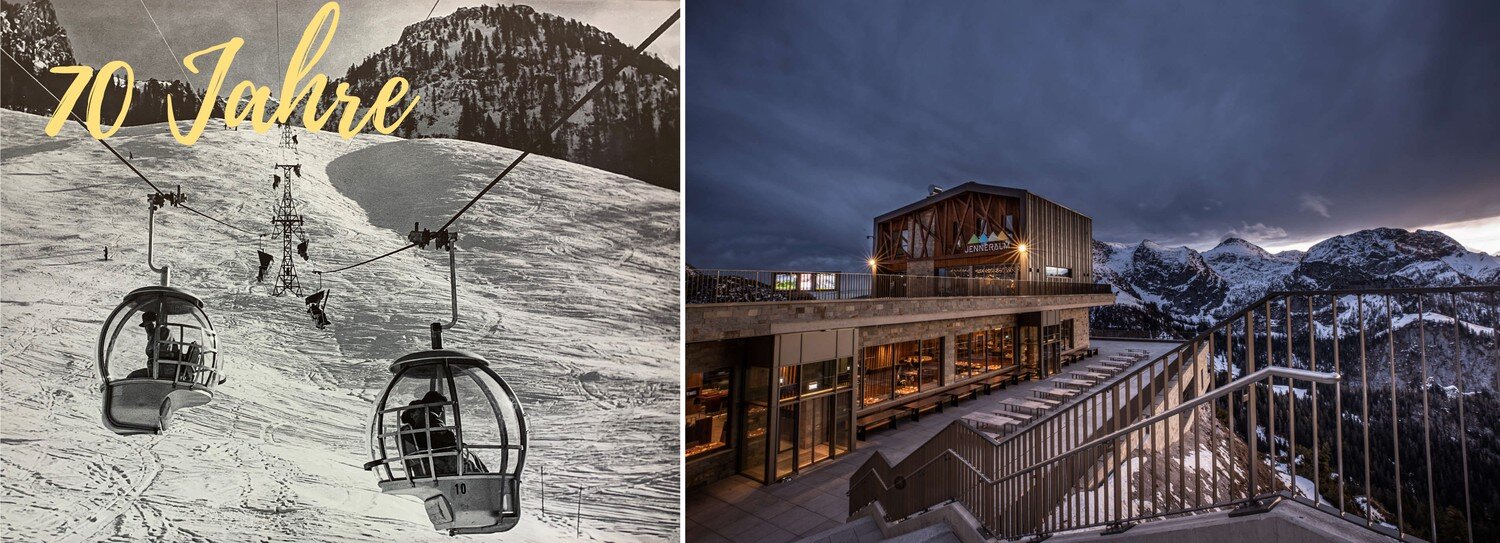 Jennerbahn akkor és most | Képek: jennerbahn.de