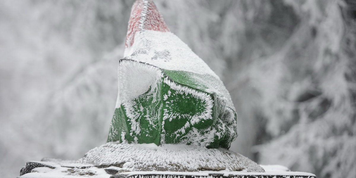 A behavazott magaslati pont Kékestetőn 2018. november 27-én. MTI/Komka Péter