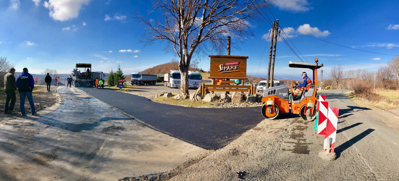 Aszfaltozás a Síparkban