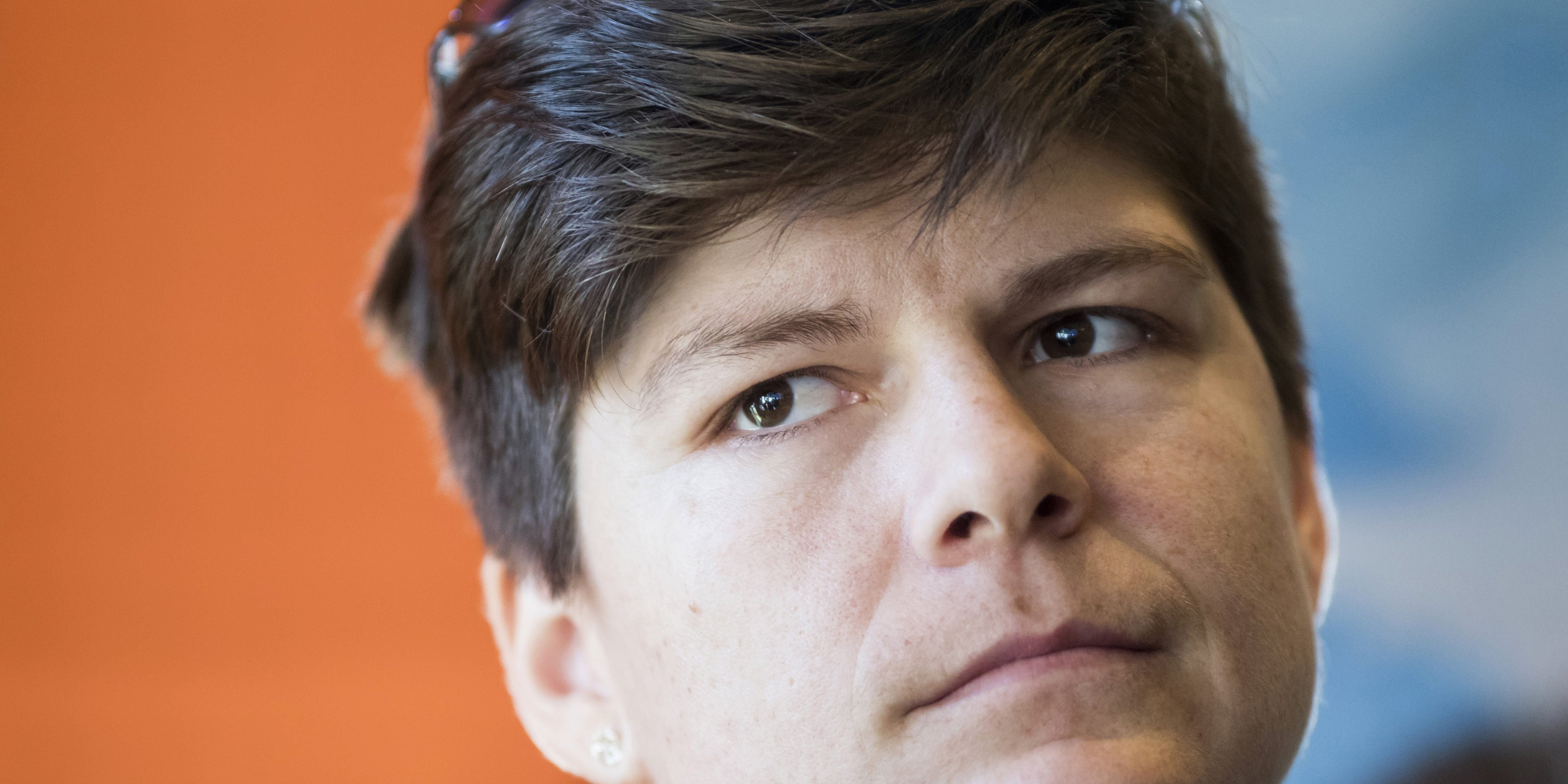 Miklós Edit alpesi síző budapesti sajtótájékoztatóján 2018. január 18-án. MTI Fotó: Mohai Balázs