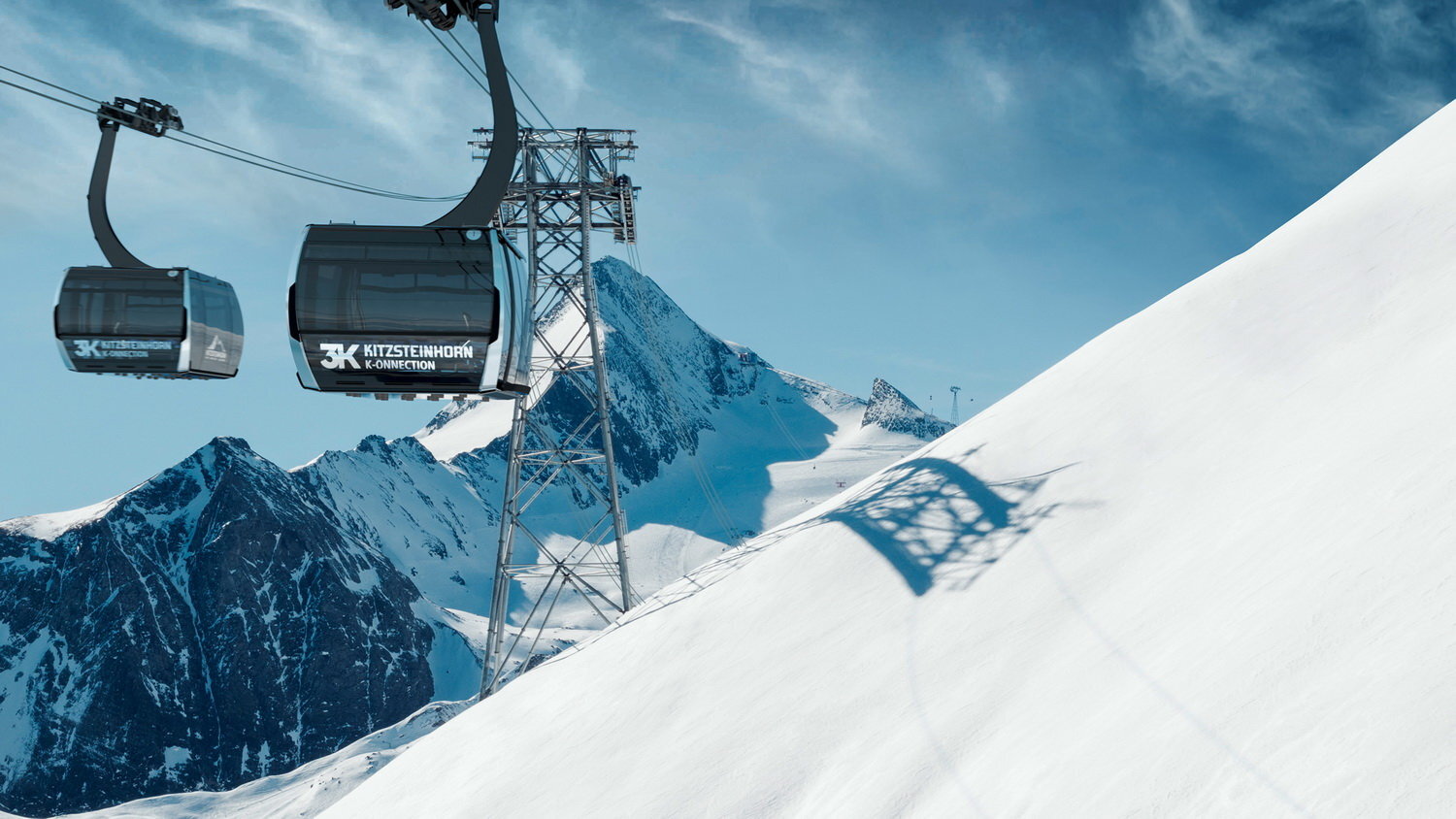 Ultramodern kabinos felvonó Kaprunban