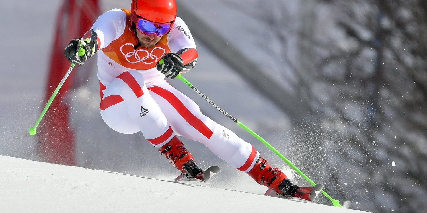 Marcel Hirscher a phjongcshangi téli olimpia férfi óriás-műlesiklás versenyszámában az Alpensia Sport Parkban 2018. február 18-án. MTI Fotó: Czeglédi Zsolt